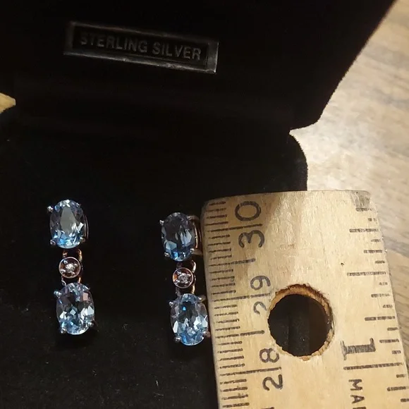 Aquamarine Vintage Earrings - Picture 7 of 7